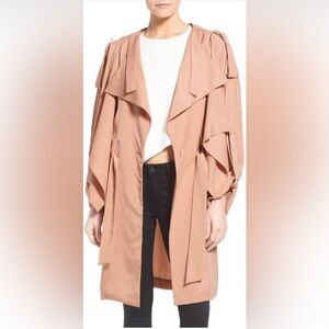 Kendall And Kylie Brown Women’s Trench Coat With Belt Gift Fall Winter